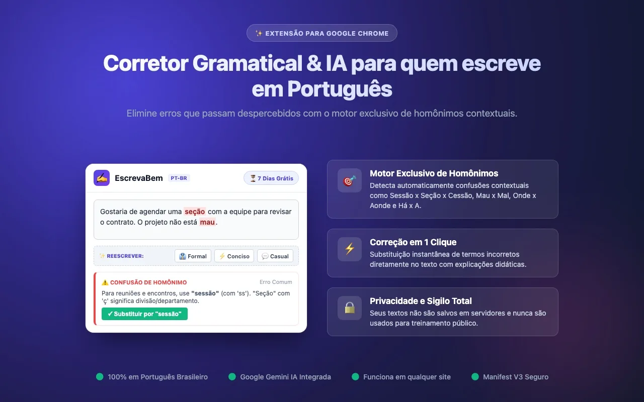 EscrevaBem: conheça o corretor de português com IA para Google Chrome